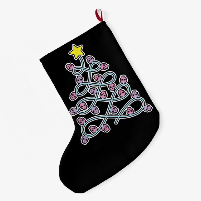 Gothic Skulls Christmas Tree Stocking (Back (Hanging))
