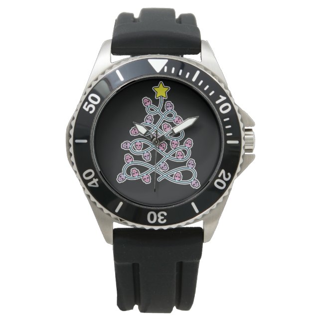 Gothic Skulls Christmas Tree Watch (Front)