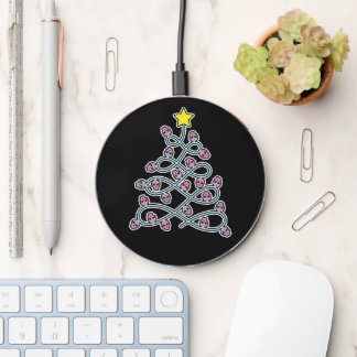 Gothic Skulls Christmas Tree Wireless Charger