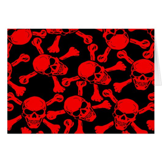 GOTHIC SKULLS CROSSBONES PATTERN CARDS (Front Horizontal)