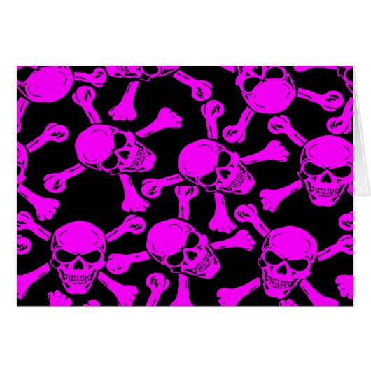 GOTHIC SKULLS CROSSBONES PATTERN CARDS (Front Horizontal)