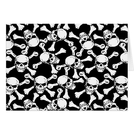 GOTHIC SKULLS CROSSBONES PATTERN CARDS (Front Horizontal)