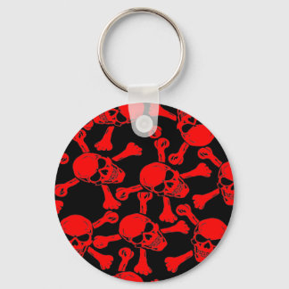 GOTHIC SKULLS CROSSBONES PATTERN KEYCHAIN