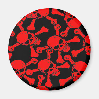 GOTHIC SKULLS CROSSBONES PATTERN MAGNET