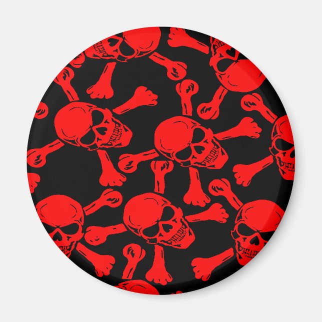 GOTHIC SKULLS CROSSBONES PATTERN MAGNET (Front)