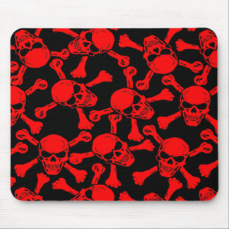 GOTHIC SKULLS CROSSBONES PATTERN MOUSE PAD