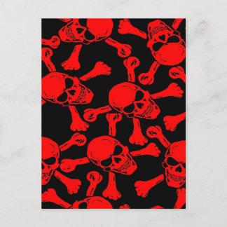 GOTHIC SKULLS CROSSBONES PATTERN POSTCARD