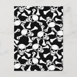 GOTHIC SKULLS CROSSBONES PATTERN POSTCARD
