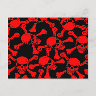 GOTHIC SKULLS CROSSBONES PATTERN POSTCARD