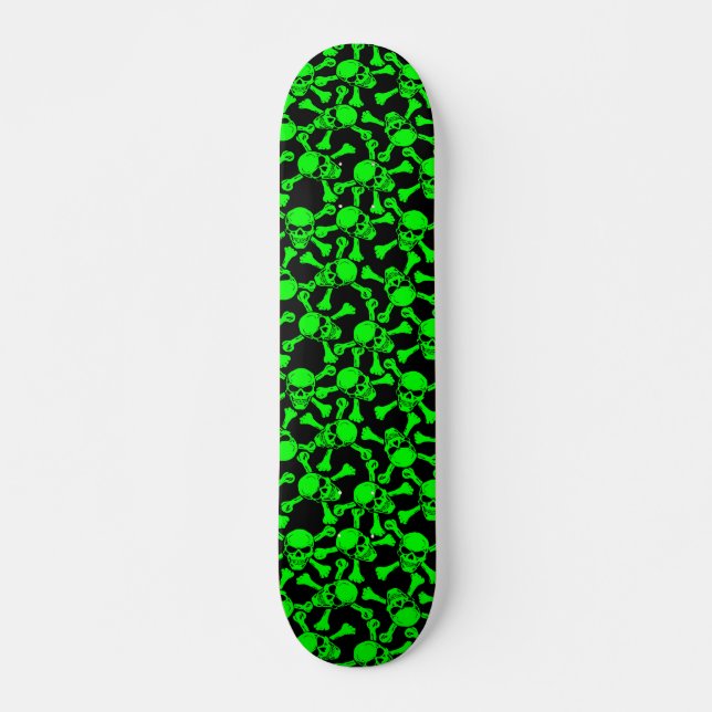 GOTHIC SKULLS CROSSBONES PATTERN SKATEBOARD DECK (Front)