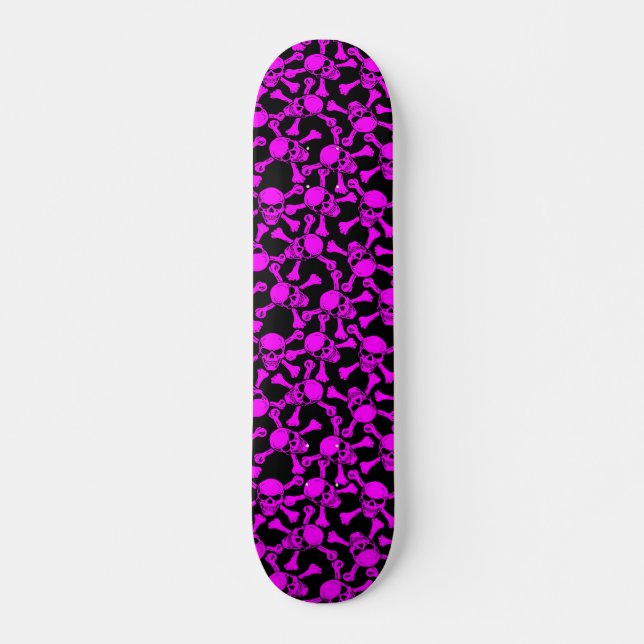 GOTHIC SKULLS CROSSBONES PATTERN SKATEBOARD DECK (Front)