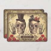 Gothic Skulls Day of The Dead Save the Date Cards (Front/Back)
