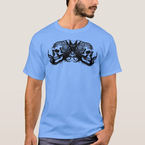 gothic skulls design T_Shirt