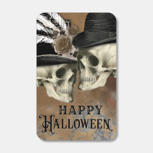 Gothic Skulls in Hats Vintage Halloween Fun Matchboxes