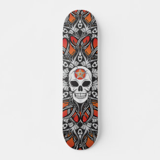 Gothic Skulls - Orange Skateboard Deck