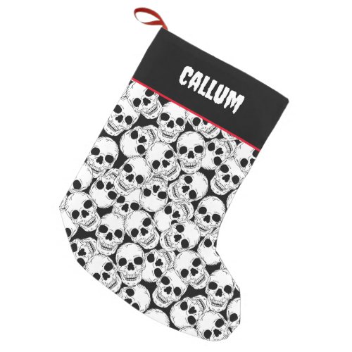 Gothic Skulls Patterned Small Christmas Stocking