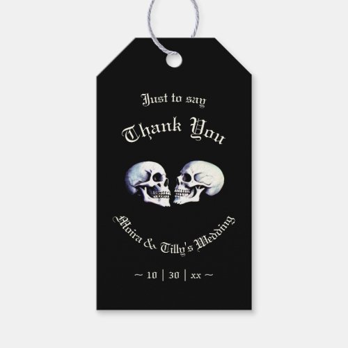 Gothic Skulls Personalized Gothic Wedding Favor Gift Tags
