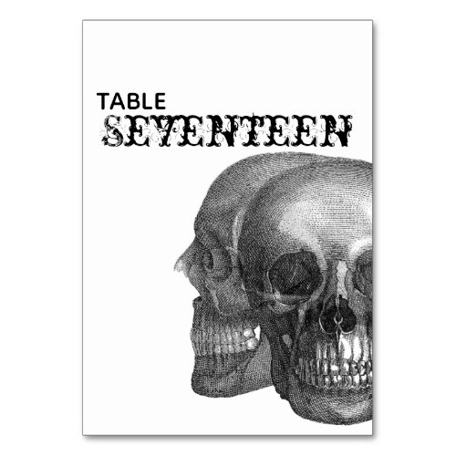Gothic Skulls Table Number