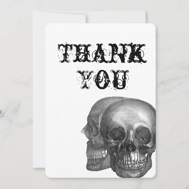 Gothic Skulls Thank You card (Front)