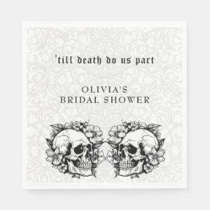 Gothic Skulls till death do us part Bridal Shower Napkins