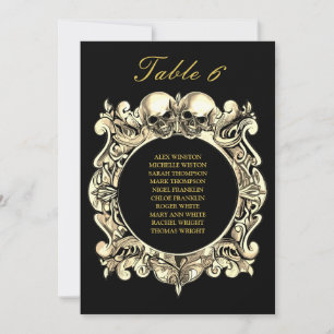 Gothic Skulls Wedding Seating Plan Table Number