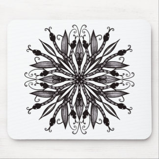 Gothic Snakes Creepy Black And White Mouse Pad