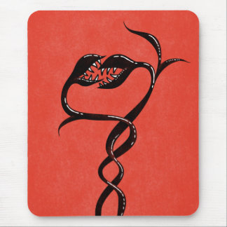 Gothic Snakes Red And Black Mouse Pad
