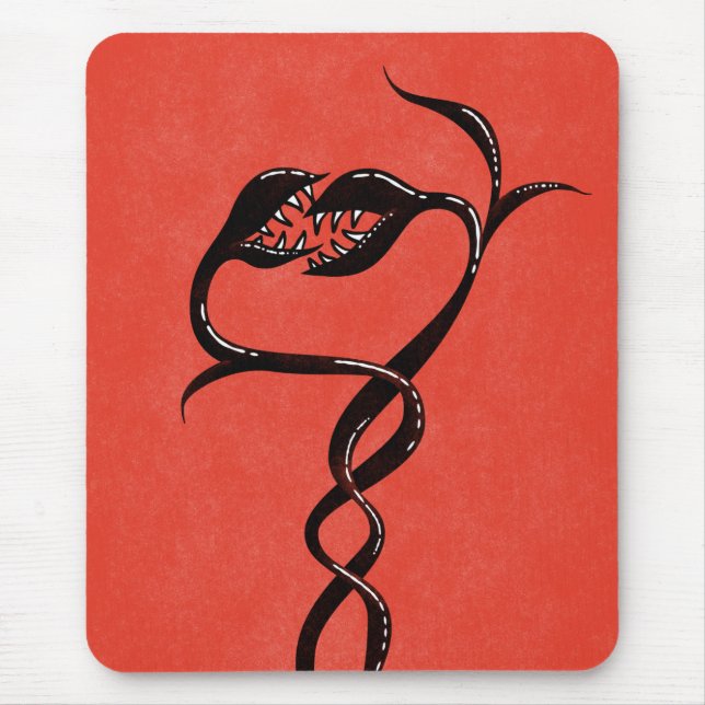 Gothic Snakes Red And Black Mouse Pad (Front)