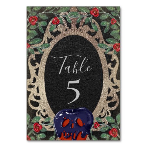 Gothic Snow White Fairy Tale Theme Party Table Number
