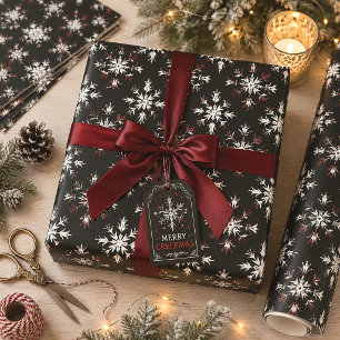 Gothic Snowflakes Spooky Christmas Wrapping Paper Sheets