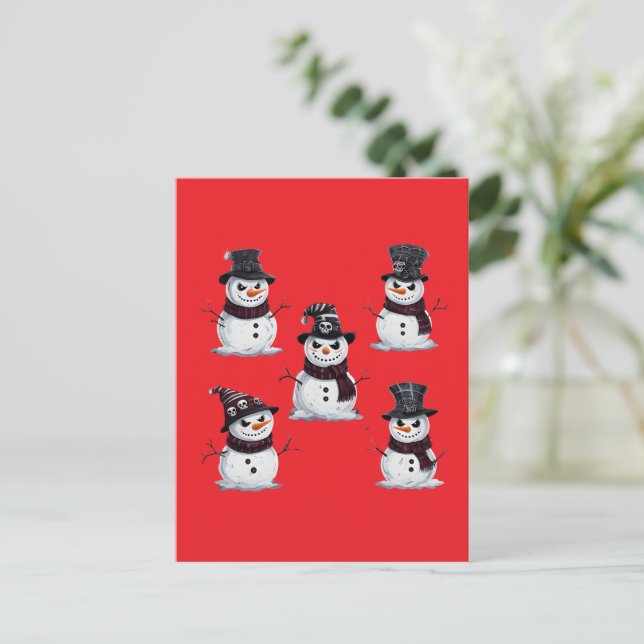 Gothic Snowman Postcard (Standing Front)