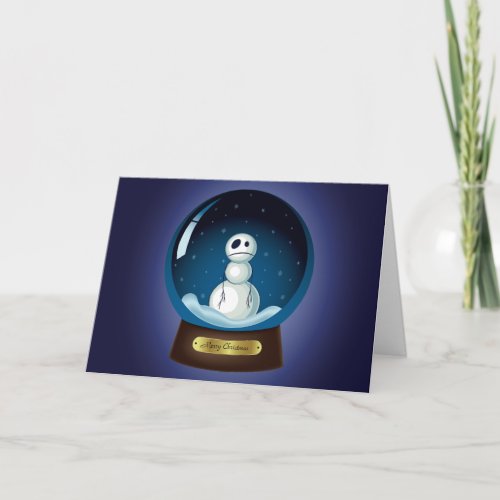 Gothic Snowman Snow Globe Holiday Card