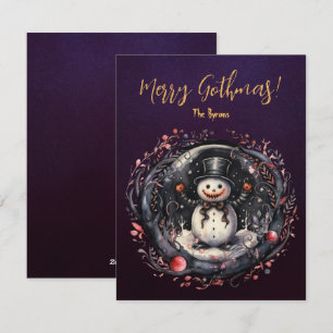 Gothic Snowman  Xmas Holiday Card