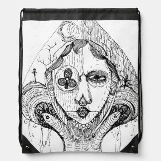 Gothic Spade Drawstring Bag
