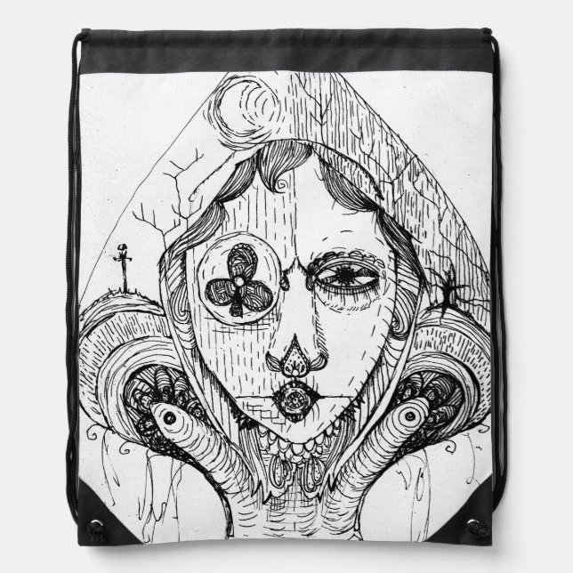 Gothic Spade Drawstring Bag (Front)