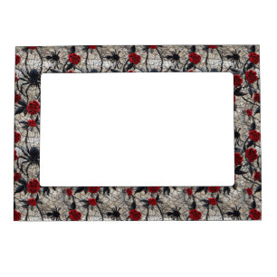 Gothic Spider and Red Roses Picture Frame