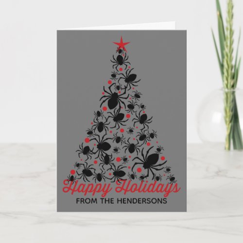 Gothic Spider Christmas Tree Card