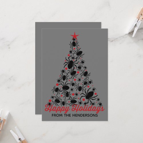 Gothic Spider Christmas Tree Card