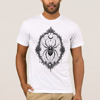 Gothic Spider Emblem — Vintage Halloween Spiderweb T-Shirt