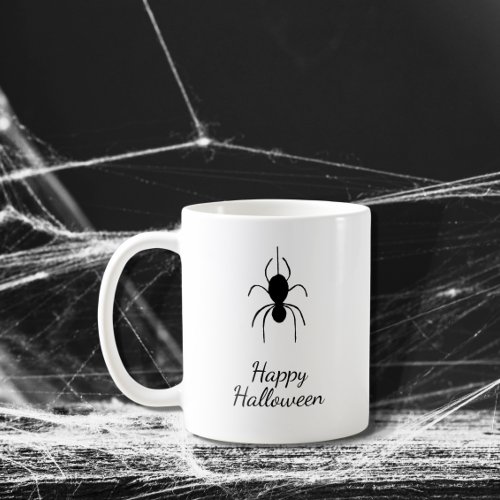 Gothic Spider Halloween Party Simple Black White Coffee Mug