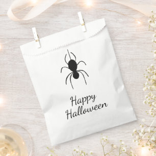 Gothic Spider Halloween Party Simple Black White Favor Bag