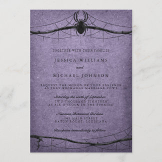 Gothic Spider Halloween Wedding Invitation