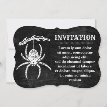 Gothic Spider Hanging From Branch Invitation by opheliasart at Zazzle