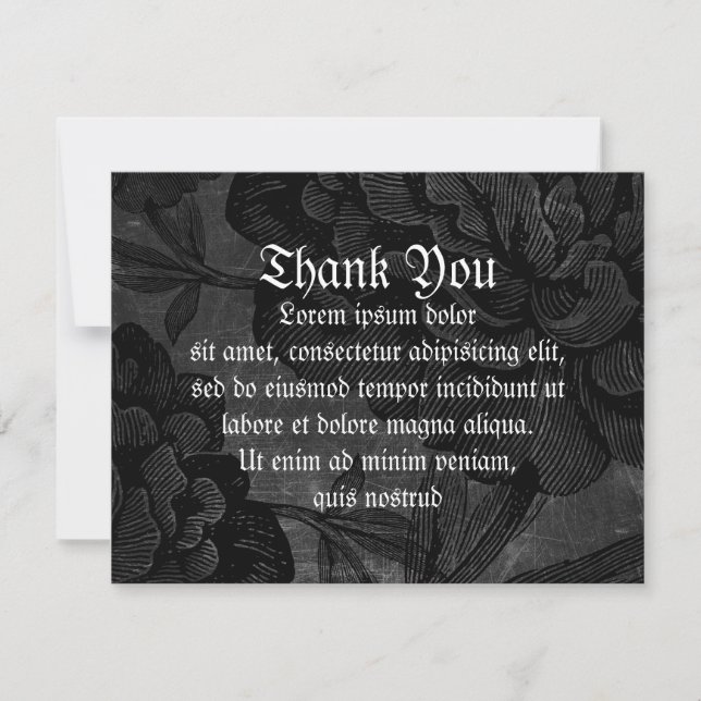 Gothic Spider On Flower Thank You Card (Front)