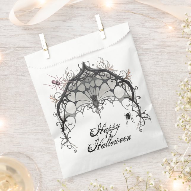 Gothic Spider Web | Halloween Favor Bag (Clipped)