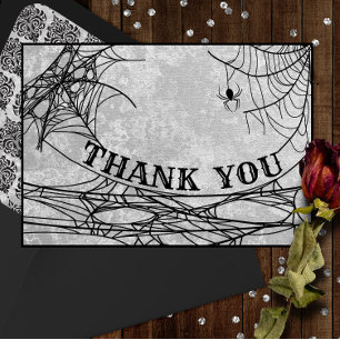 Gothic Spider Web Halloween Wedding or Shower Thank You Card