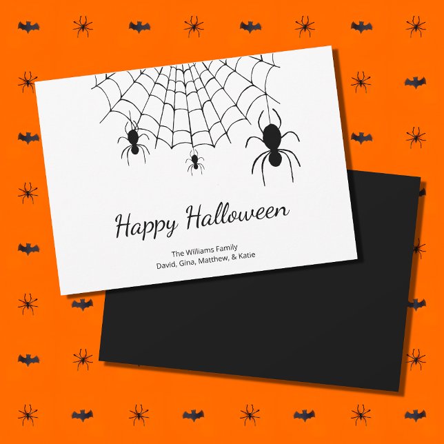 Gothic Spiders Simple Happy Halloween  Holiday Card (Creator Uploaded)