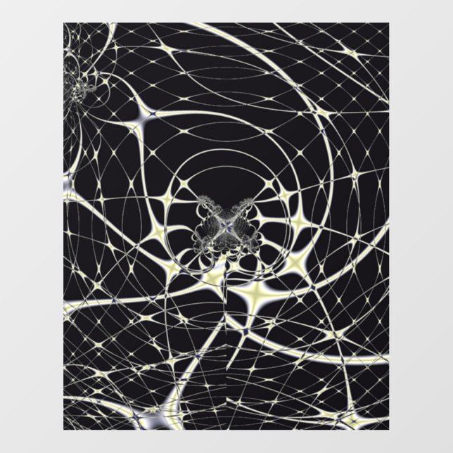 Gothic Spiderweb Abstract Gold Pattern Wall Decal (Front)