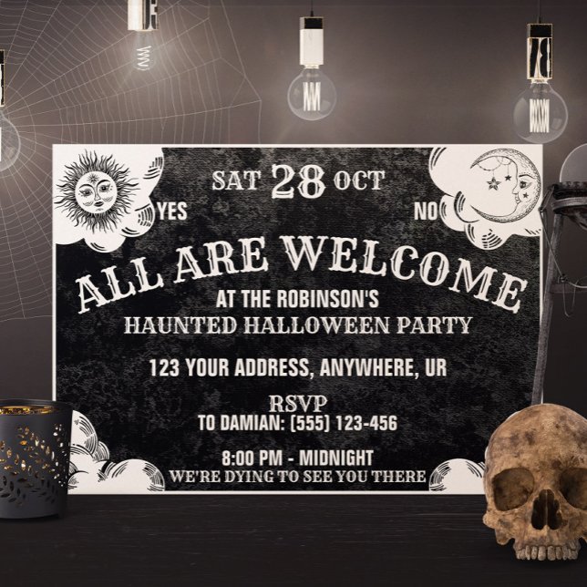 Gothic Spirit Board Spooky Season Halloween Party Invitation (Creator Uploaded)