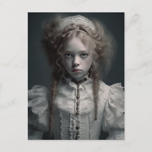 Gothic Spooky Blond Child Postcard